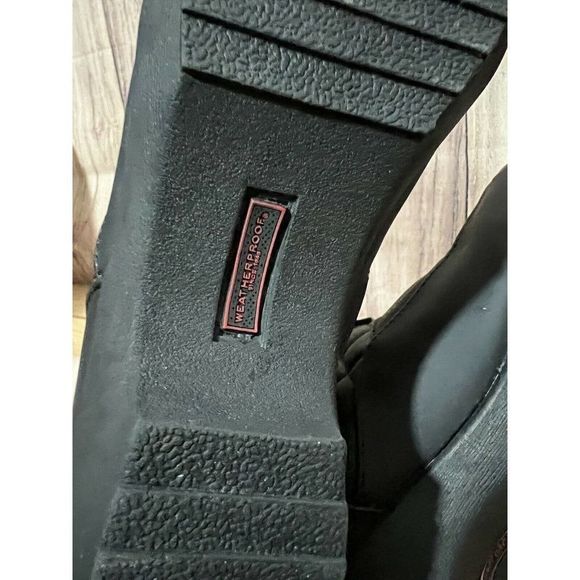 Weatherproof Womens Boots, Style Grace, Sz 8.5, Black w/Fur Trim - Picture 10 of 11